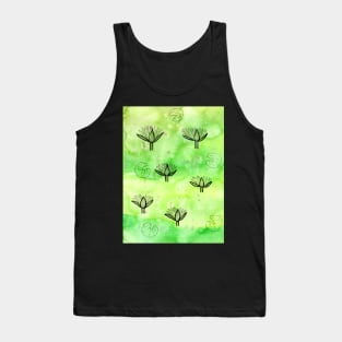 Water Lily Watercolor Pattern Tank Top